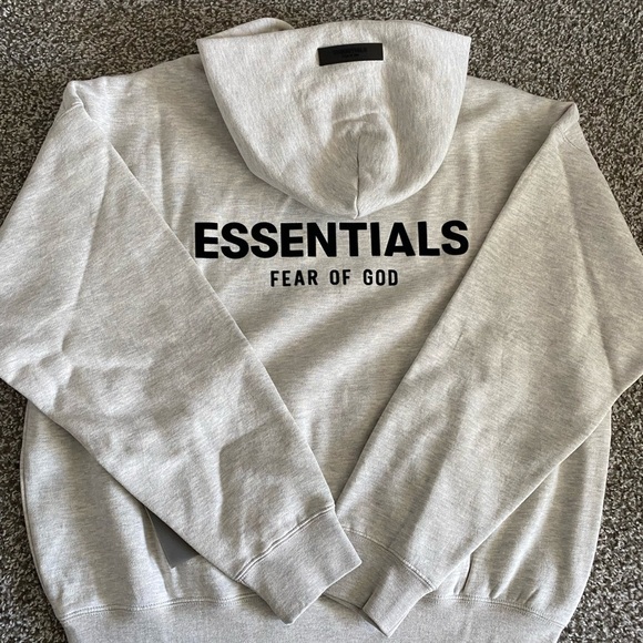 ESSENTIALS FEAR OG GOD LIGHT OATMEAL PULLOVER HOODIE SIZE XL - Picture 3 of 7